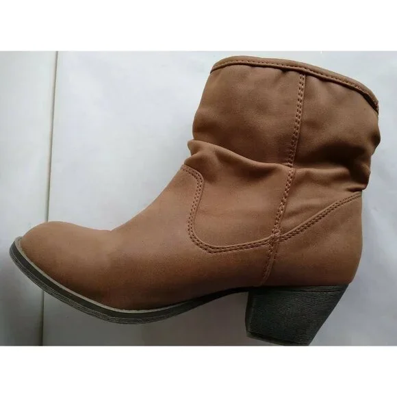 Rock & Candy Zigi Silas Womens Brown Vegan Zip Ankle Booties Heels Boots Sz 10 - Picture 5 of 9